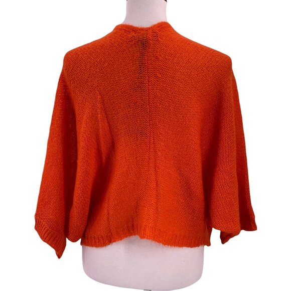 NWT La Fee Maraboutee Flame Orange Mohair Cocoon Cardigan Sweater Size 1/S - Picture 3 of 7